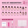 Noerrors Mittellange falsche Nägel, 34 Stück Goth Black French Tip