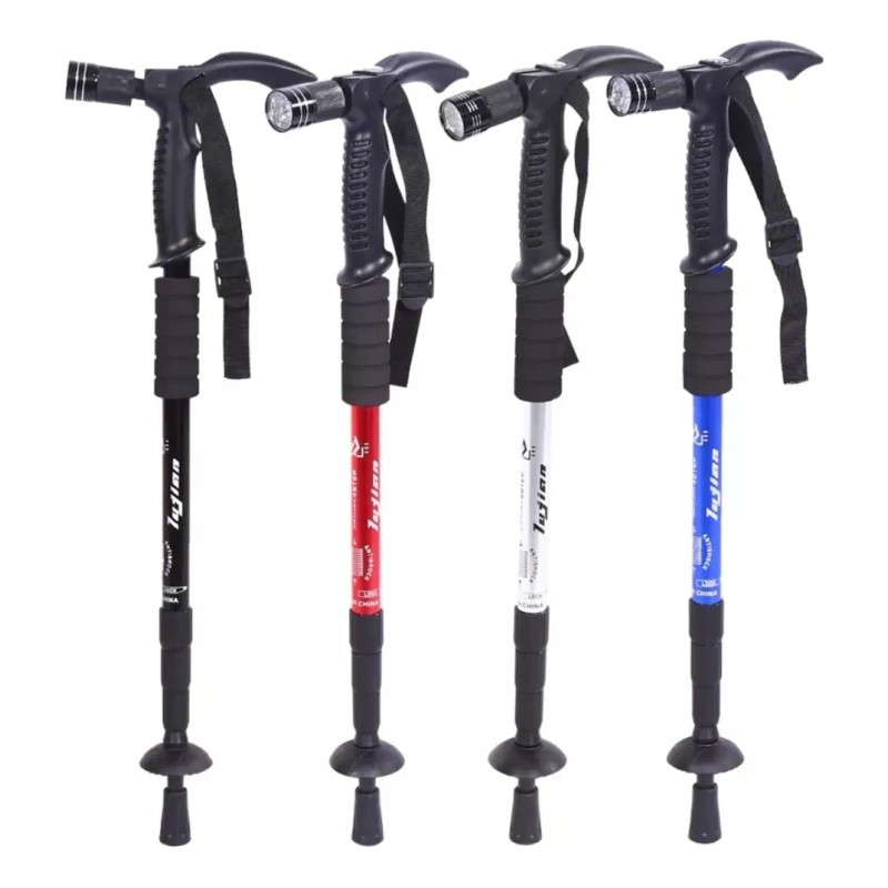 2 Bastones Trekking Senderismo Multifuncional Lampara Luzled