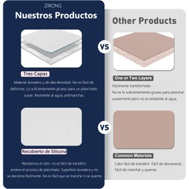 ZIRONG Funda para Burro de Planchar, 147 x 48 CM, Extra Gruesa y Resistente, Resistente a Las Quemaduras, 100% Algodón, Fácil Ajuste, para Burro de Planchar Plegable (Gris Puro)