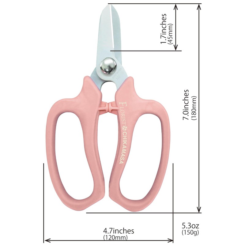 CHIKAMASA MF-9000, Precision Shears for Florists, Carbon Steel with Fluorine
