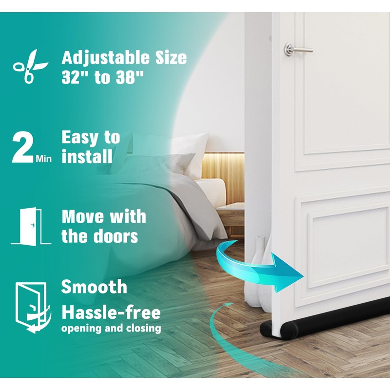MAXTID Under Door Draft Stopper for Bottom of Doors 38"