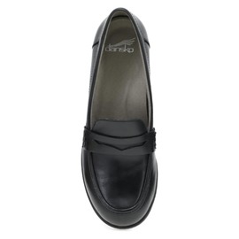 Dansko Danica Heeled Loafer for Women - Waterproof Leather with Rubber Outsole and Leather Stacked Heel for Long-Lasting Style in Any Weather Black 9.5-10 M US