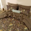 Yiran 7 Piece Brown Fall Comforter Set King Size, Floral
