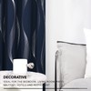 Deconovo Blackout Grommet Silver Curved Wave Pattern Printed Curtains, Navy