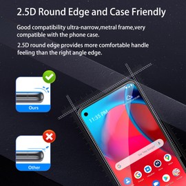 [3+3 Pack] Screen Protector for Moto G Stylus 5G 2021 with 3 Pack Camera Lens Protector, HD Clear Tempered Glass Film, Anti Scratch, 9H Hardness, Touch Sensitive, Bubble Free