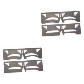 Baluue 4pcs Brow Shaping Ruler Stainless Steel Eyebrow Guide Stencil Tool for Women Symmetrical Eyebrows Effortlessly for Makeup Application