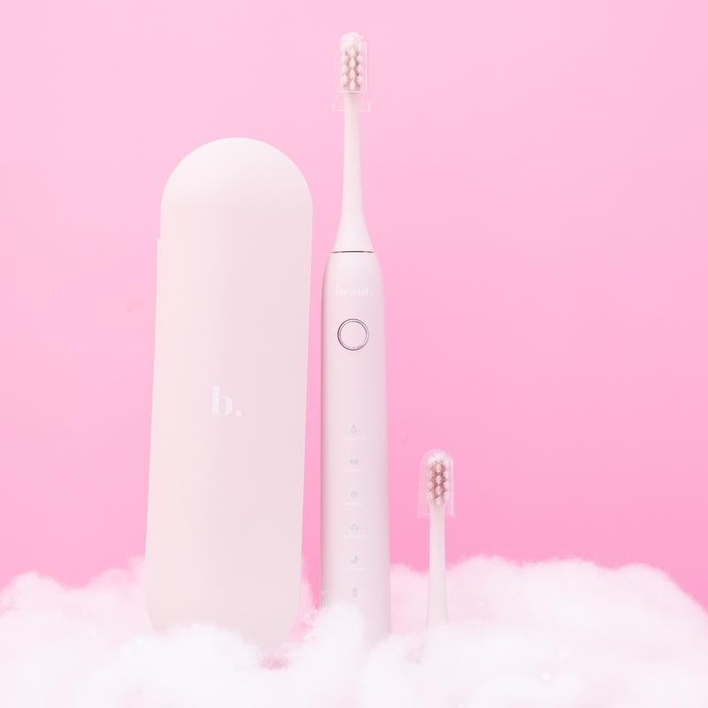 smile luv toothbrush + FREE mint toothpaste - color: Pink