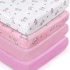 SPRINGSPIRIT Fitted Crib Sheets for Standard Crib&Toddler Mattress 4 Pack