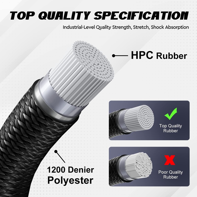 Bungee Cord Elastic Shock Cord, 4mm x 20M Black