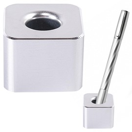 Pen holder, 1 pen holder, 1 pen holder, aluminum alloy, aluminum alloy, silver inner diameter 0.6 inches (16 mm), suitable for pencils, pens, etc., can be used in various places such as office,