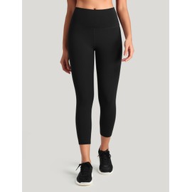 HeyNuts Workout Pro High Waisted Yoga Capris Leggings for Women, Tummy Control Compression Running 3/4 Cropped Pant 21'' Black L(12)