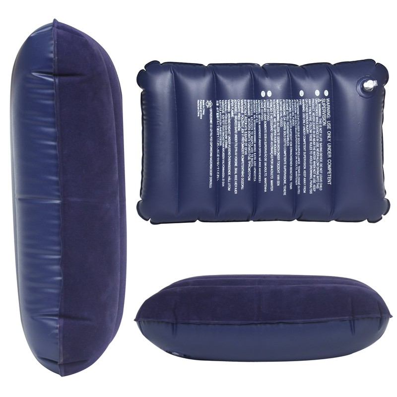 TRIXES Large Navy Blue Inflatable Pillow - Blow up Cushion