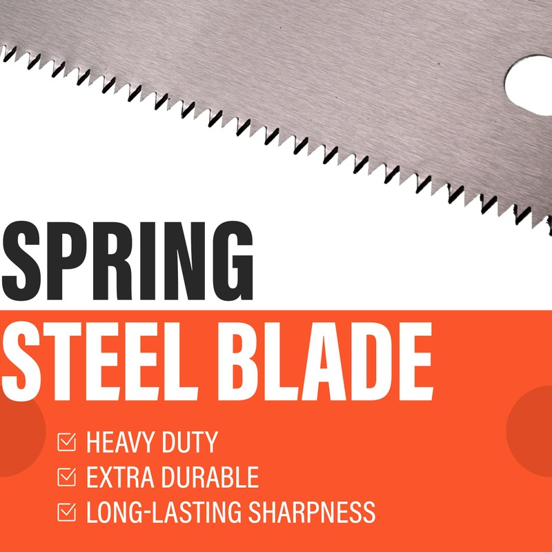 18” Hand Saw for Wood Cutting, 6 TPI Fine Cut,
