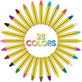 URAQT Face Paint Crayons, 28 Colors Face Body Crayons, Non-toxic Safety Body Painting Kit for Kids Easter Halloween Makeup, Christmas Party or Cosplay