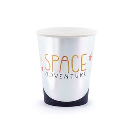 Paper Cups Disposable Kosmos Set of 6 200 ml Drinking Cups Cardboard Children's Birthday Party / Space Adventure - 200 ml (7 oz.) - Pack of 6