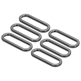 PATIKIL 1.5 Inch Metal Oval Ring Buckle, 6 Pack Adjustable Buckle Loops Non Welded Strap Fastener for Backpack Bag Belt, Black