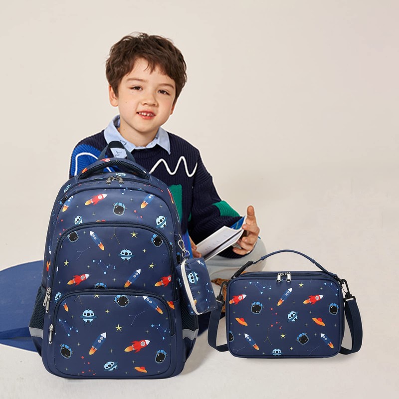 MIRLEWAIY Backpack for School Girls Kids Book Bag Set with