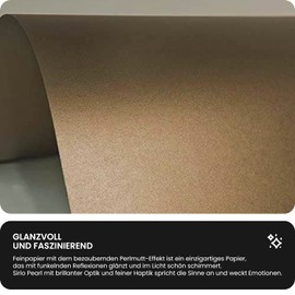 Netuno Sirio Pearl Fusion Bronze Effect Cardboard Craft Card Metallic Pearl Cardboard Brown Elegant for Wedding Birthday Christmas Pack of 10 DIN A4 210 x 297 mm 300 g