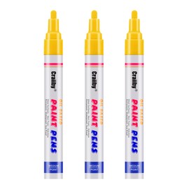 Yellow Paint Markers, 3 Pack Oil-Based Waterproof Quick Dry Permanent Paint Pen Set for Rocks Painting, Wood, Fabric, Plastic, Canvas, Glass, Mugs, Metal, Tire, Stone, DIY Craft
