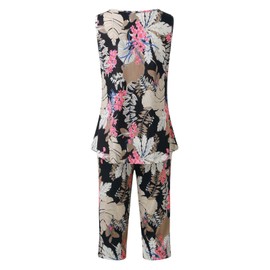 Celucke Women Summer Sleepwear Set, Soft Sleeveless Tank Top Comfortable Capri Pants Pajama Outfit Breathable Nightwear, Satin Pyjamas For Women, Pj Shorts Set, Ladies Comfort Lounge Wear