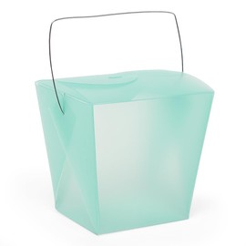 Paper Mart Green Frosted Plastic Chinese Take Out Boxes 4" X 3 1/2" | Quantity: 12