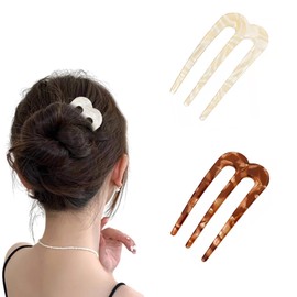 CHENLONB Hair Comb, Hairpin Clip, Set of 2, Fashionable, Tortoise Shell Pattern, Simple, Hair Ornament, Kimono Accessory, Weddings, Coming-of-Age Ceremonies, Birthdays, After Parties, Parties, Women's