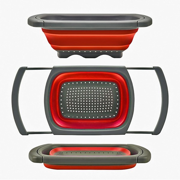 Qimh Colander collapsible, Colander Strainer Over The Sink Veggies/Fruit