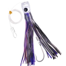 Saltwater Trolling Lures Big Game Octopus Squid Skirt Trolling Lure Deep Sea Fishing Lure with Rigged Hooks Multicolor for Marlin Tuna Mahi Dolphin Offshore Fishing,1Pack(5#-21cm)