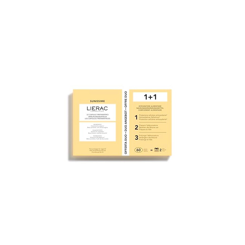 Lierac Sunissime Le Capsule Preparatrici, Integratore Alimentare che Prepara la