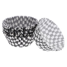 Ciieeo 100pcs Greaseproof Paper Baking Cups, Checkered Cupcake Liners, Muffin Holders, Oil-Resistant, Ideal for Parties and Baking Needs