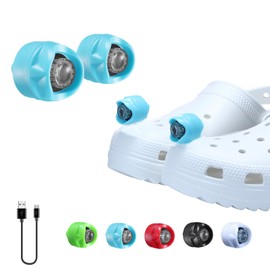 RAHAN Croc Lights for Shoes,2 PCS Croc Headlights,Light Up Charm Accessories for Adults Croc, Hands-Free Night Light, Camping Lights, IP65 Waterproof Light, Blue