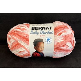 Bernat BABY BLANKET TINY Yarn WILDFLOWERS #14011 Coral Pink White, 3.5 oz.
