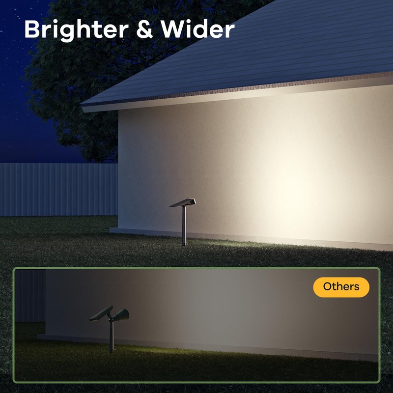 Consciot Solar Spot Lights Outdoor, 4 Pack, White, 600 Lumens,