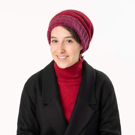 LIERYS Bernardo Oversize Knitted Hat for Men and Women (26 cm Long) - Made in Germany - Winter Hat Made of Virgin Wool - Long Beanie in One Size 55-63 cm - Hat with Envelope - Winter, orange