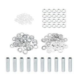 PATIKIL M10 Thread 1.58 Inch Lamp Cable Kit with Lock Nuts Washers Fasteners Assortment Hardware for Chandelier Ceiling Light DIY Galvanised