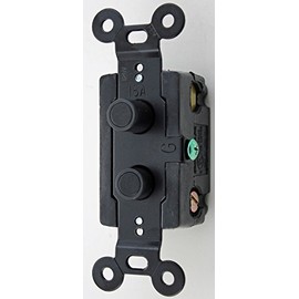 Classic Accents Three Way Black Button Antique Push Button Light Switch