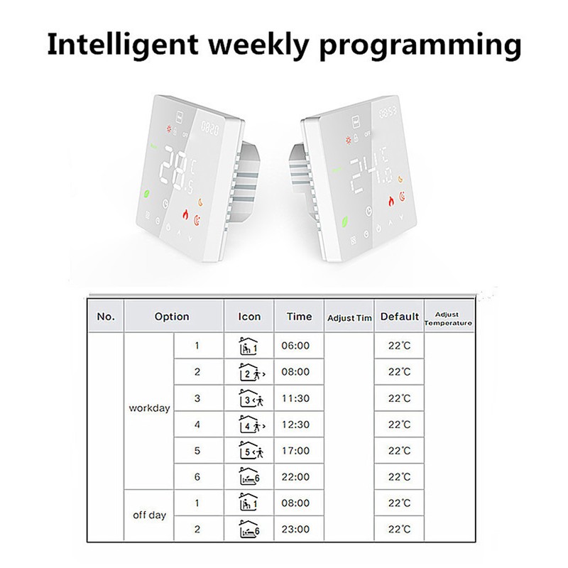 Smart Thermostat Touch Screen Programmable Floor Heating Thermostat for Gas