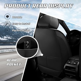 ACDY Car Seat Covers Fit for Ford transit-250 2000-2026, Stylish Sport Seat Covers, Waterproof Wear-Resistant Premium Nappa Leather Car Seat Cover.(2 Pcs Front/Pure Black)