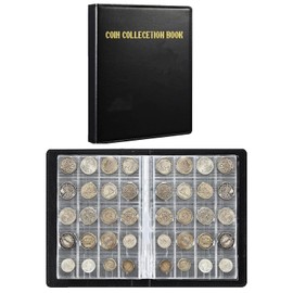 Libro de Colección de Monedas, Álbum de Monedas con 240 Bolsillos, Organizador de Colección Monedas, Bolsillo de 40 * 40MM, Ideal para Coleccionistas de Monedas (240)