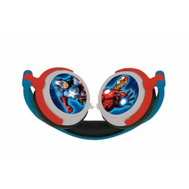 Lexibook, The Avengers, Stereo-Kopfhörer, kindersichere Lautstärke, faltbar und einstellbar, blau/rot, HP010AV