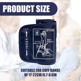 Small Size Blood Pressure Cuff 6.7-8.66 Inches (17-22cm), Adjustable Replacement Portable Blood Pressure Machines Cuff Compatible with Other BP Monitors, Replacement Cuff for Kids Arms (Dark Blue)