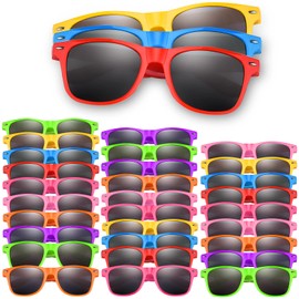 ASTARON 32 Pieces Sunglasses Bulk Neon Party Favors Goody Bag Fillers for Beach Wedding Pool Party Supplies, 8 Different