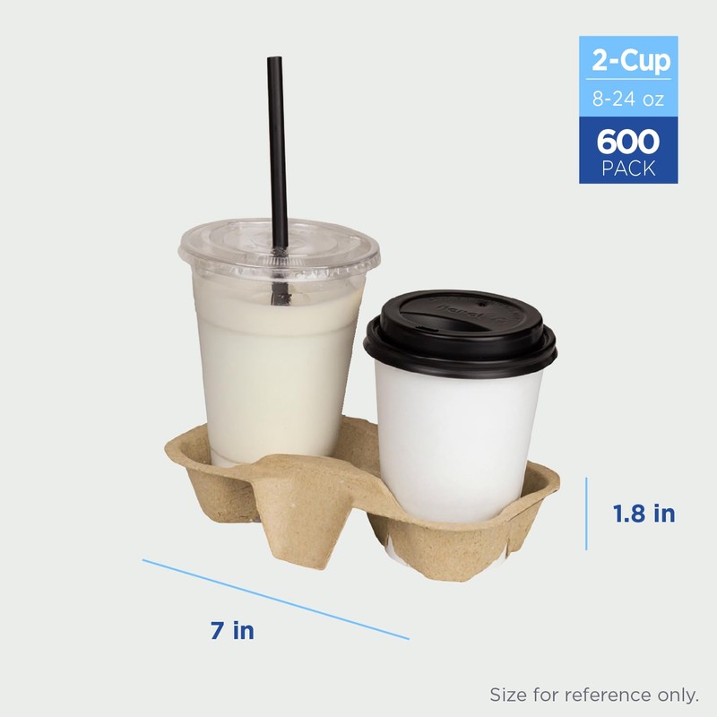 Karat C5001 Molded Fiber 2 Cup Holder for 8oz to