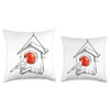 Apple bird feeder Throw Pillow
