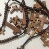 LNIMIKIY Moda Retro Men's Wreath Christ Rosary Wooden Bead Cross