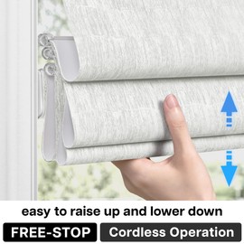 LazBlinds Cordless Roman Shades for Windows, Blackout Room Darkening Thermal Insulated Window Blinds, Lightweight Fabric Blinds for Indoor Windows, 24" W x 72" H, Off White
