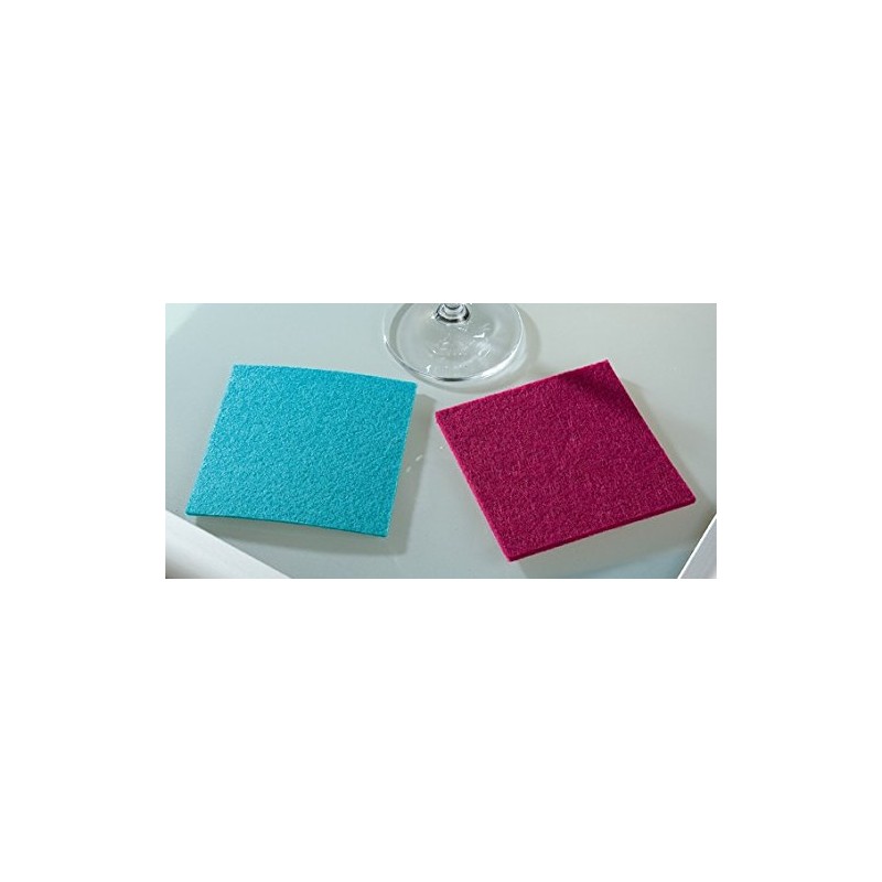 Felt Coasters, Set of 4, Square, Beige