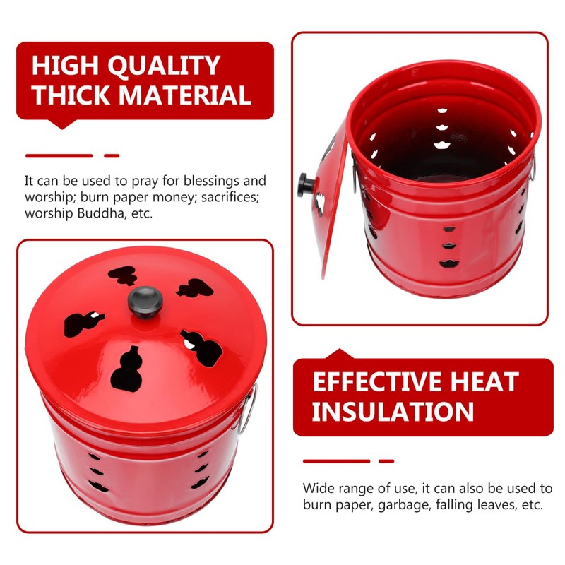 2.87 Gallon Burn Barrel, Metal Burn Can for Paper, 11.7“