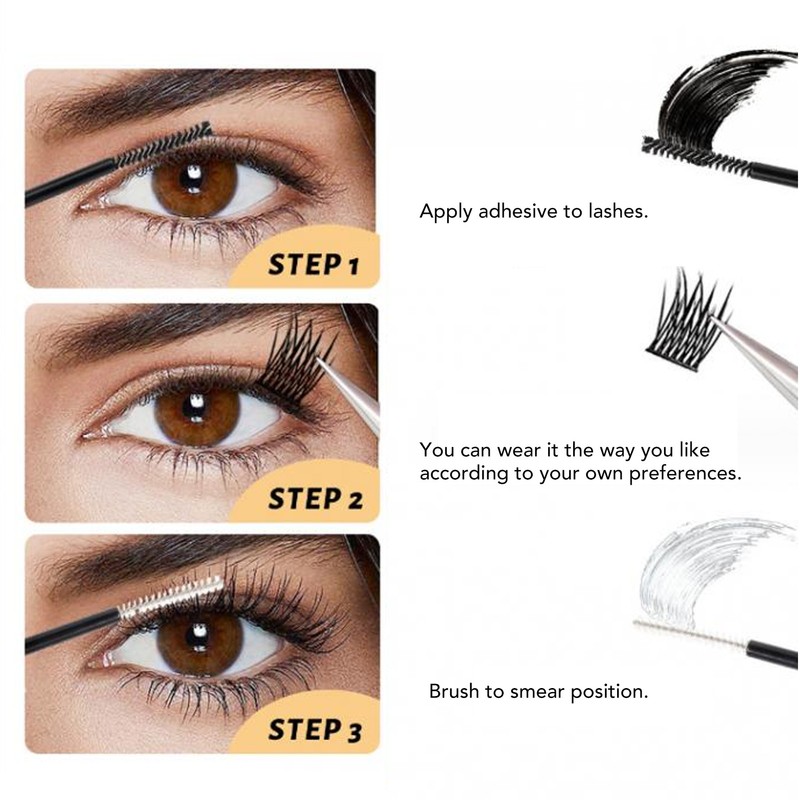 DIY Lash Extension Kit 240pcs Individual Eyelash 10‑16mm Clusters Eyelash