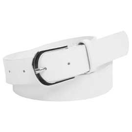 BlackButterfly Women's Genuine 100% Leather Jeans Dress Belt (White, XXL)